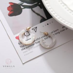 Argollas print de leopardo - blanco